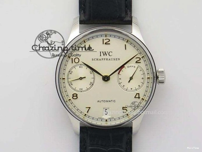 MIROTIME 0520 Elegant Portuguese IW371615 ZF 1:1 Best Edition SS Green Dial on Black Leather Strap A96355 V 7081
